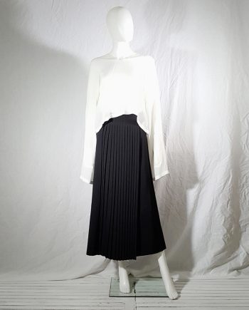 vintage 90s Dries Van Noten black front pleated skirt