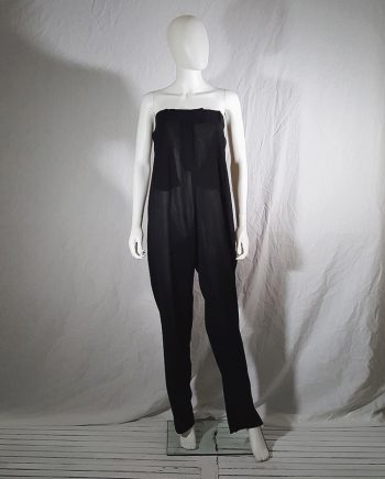 Ann Demeulemeester black strapless jumpsuit — 90's