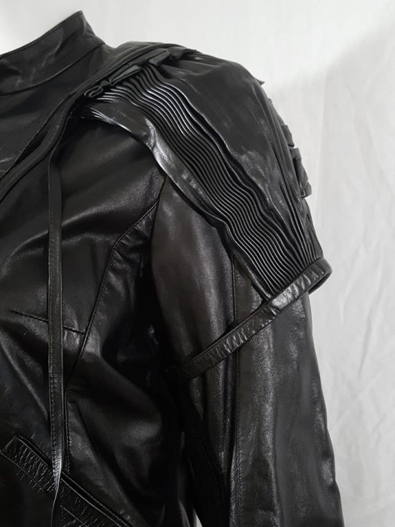 vintage Hussein Chalayan deconstructed layered leather jacket runway spring 2002 170701