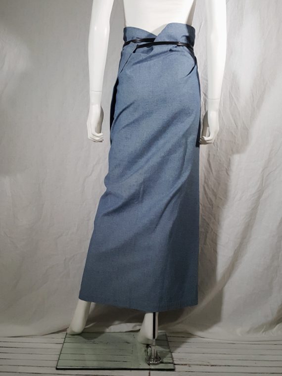 vintage Lieve Van Gorp blue wrapped jeans skirt 170740