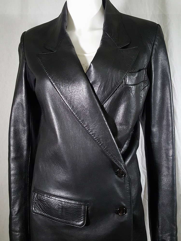 Ann Demeulemeester black leather asymmetric coat — fall 1998 - V A N II ...