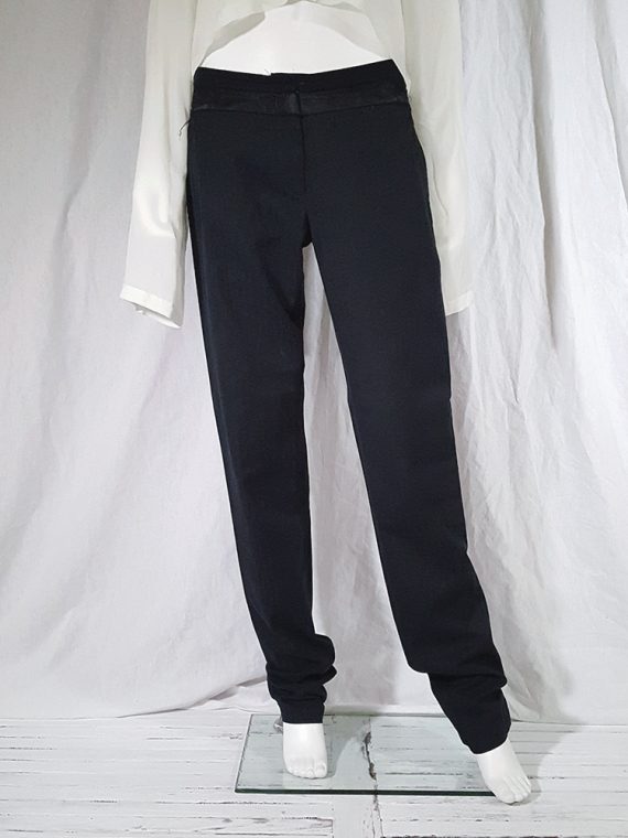 vintage Ann Demeulemeester black trousers with torn waist 142754