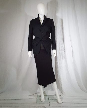 Comme des Garçons black blazer with gathered waist — fall 1990