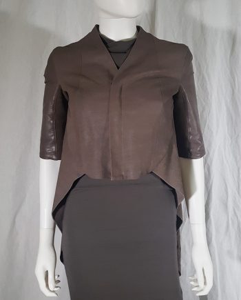 Rick Owens ANTHEM brown leather geometrical jacket — spring 2011