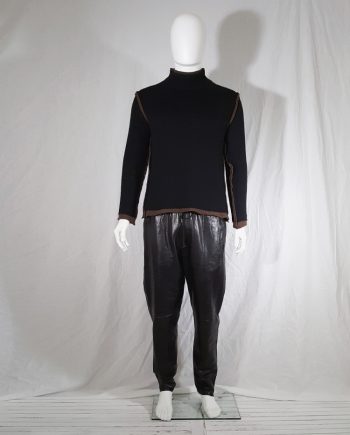Comme des Garçons Shirt black and brown double layered jumper