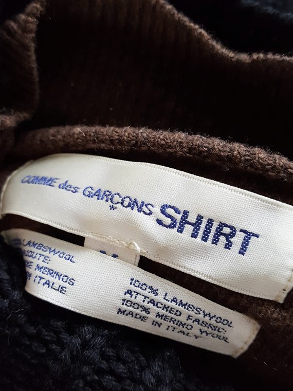 vintage Comme des Garcons Shirt black and brown double layered jumper 154401