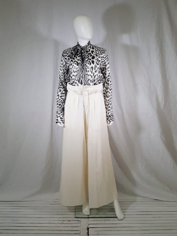 vintage Comme des Garcons white trousers with standing waist AD2001 spring 2002 154122