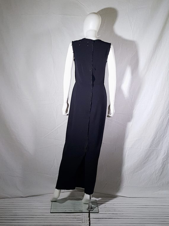 Maison Martin Margiela dark blue maxi dress with press button back spring 1999 155006