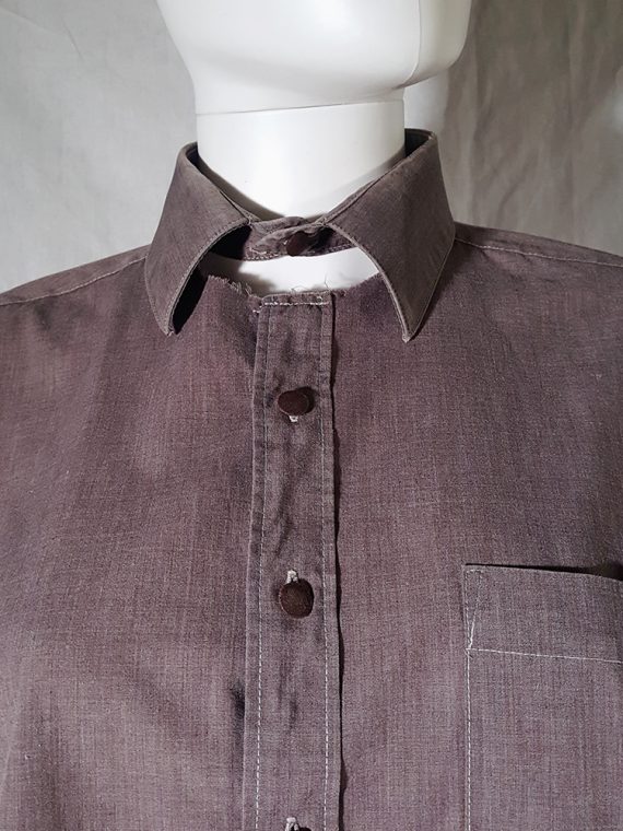archive Maison Martin Margiela artisanal purple shirt with detached collar and cuffs 180217