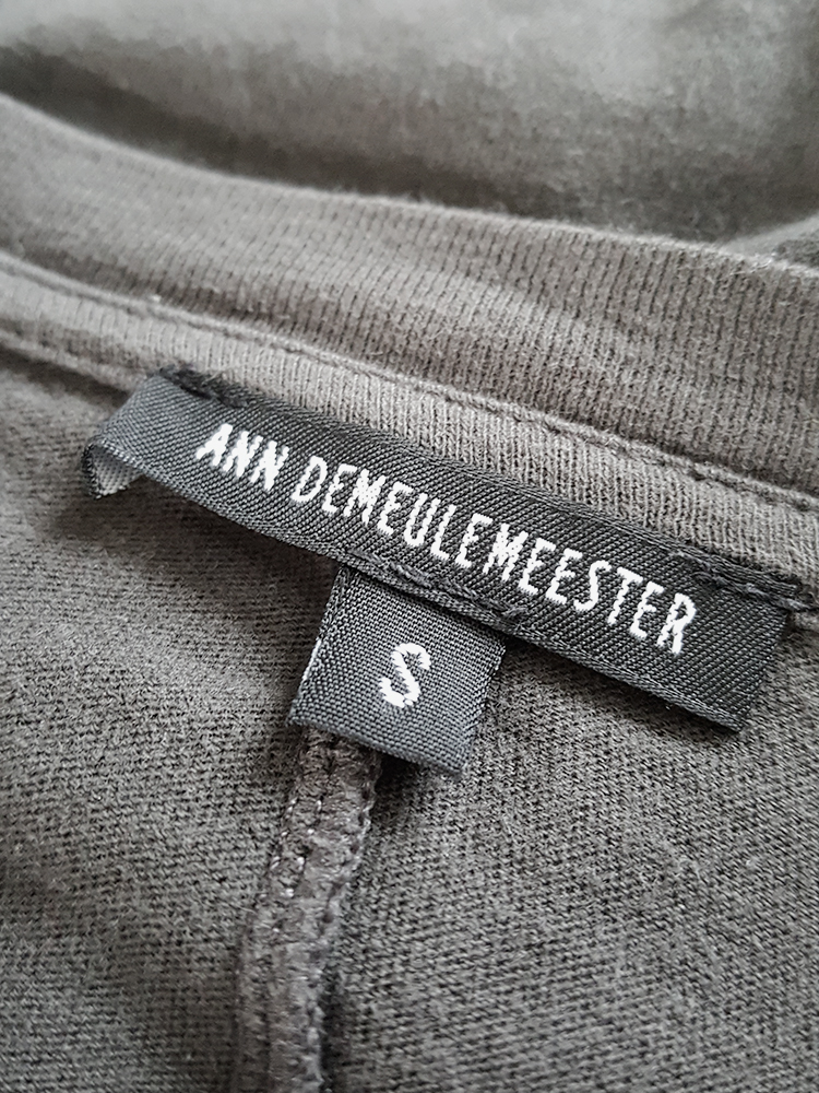 Ann Demeulemeester grey-green longsleeve with front button detail - V A ...