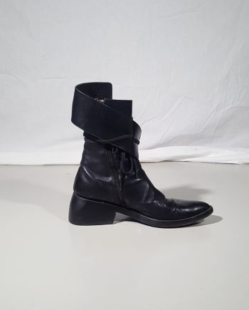 Ann Demeulemeester black pirate boots with curved heel (40)