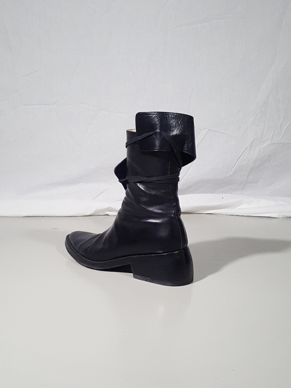 Ann Demeulemeester black pirate boots with curved heel 3139