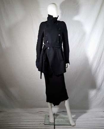 Ann Demeulemeester black double breasted winter coat