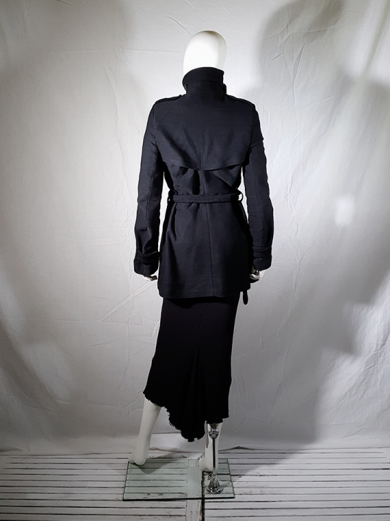 vintage Ann Demeulemeester black double breasted winter coat 161432