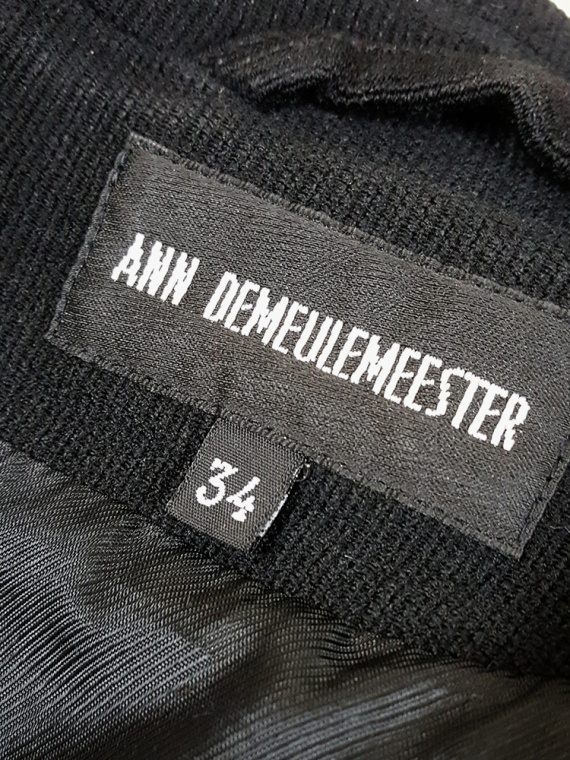 Ann Demeulemeester black double breasted winter coat - V A N II T A S