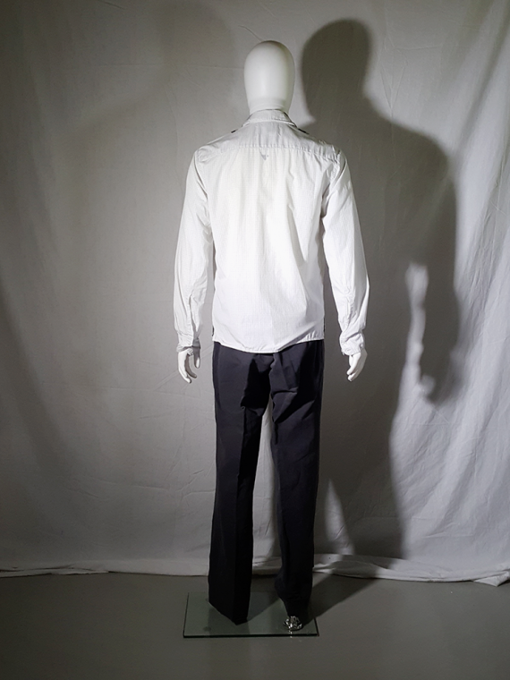 vintage Maison Martin Margiela white shirt with checked screenprint spring 2004 3741(0)