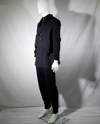 Y's Yohji Yamamoto black blazer with long back — 80's