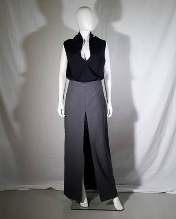 Maison Martin Margiela grey front slit skirt — fall 1999