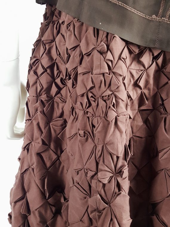vintage Issey Miyake brown skirt with origami flowers 125201