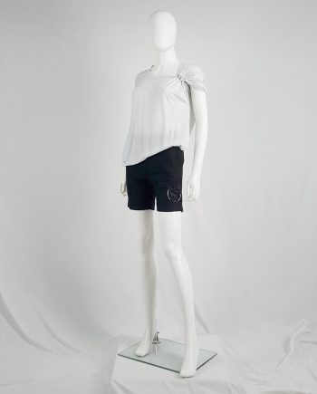 Noir Kei Ninomiya black shorts with knit circular detail — fall 2013