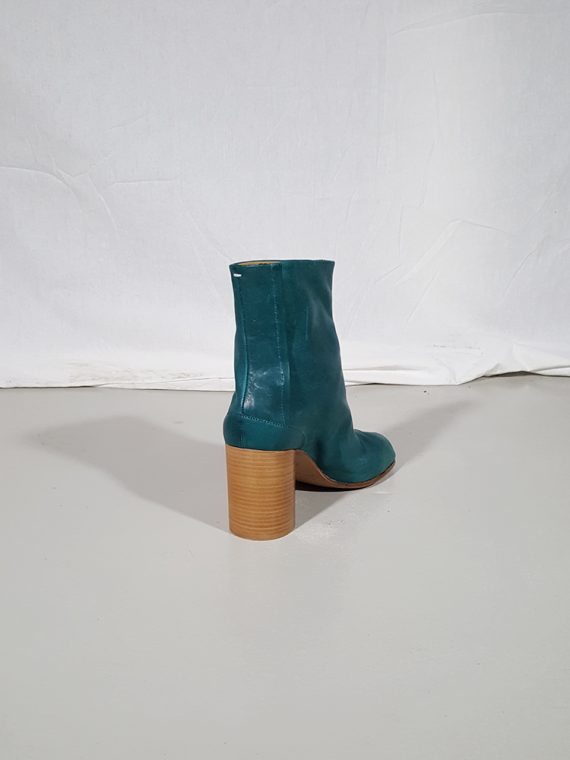 vintage Maison Martin Margiela green tabi boots with wooden block heel 181510(0)