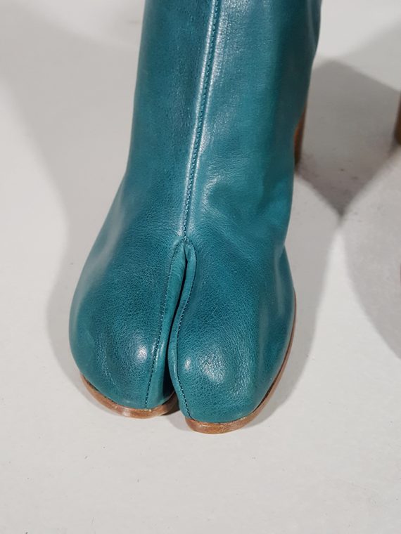 vintage Maison Martin Margiela green tabi boots with wooden block heel 181622