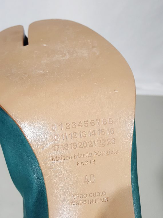 vintage Maison Martin Margiela green tabi boots with wooden block heel 181727