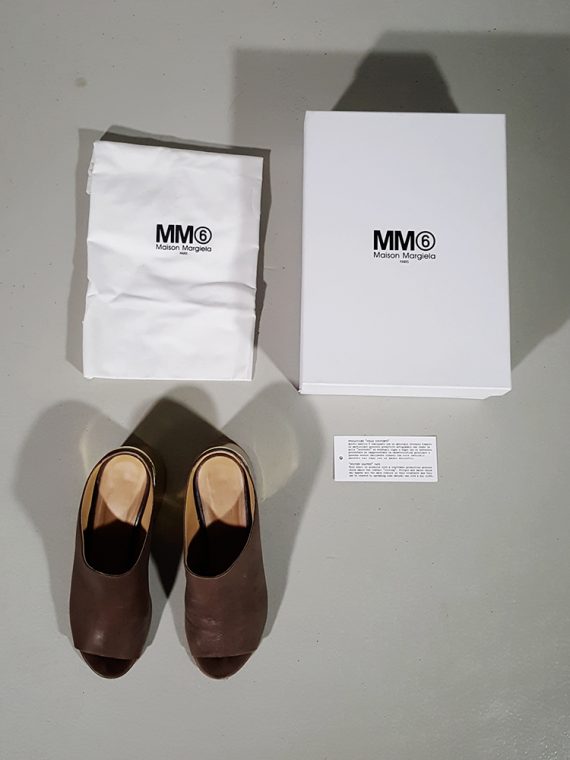 vintage Maison Martin Margiela MM6 brown mules with gold block heel spring 2017 182112