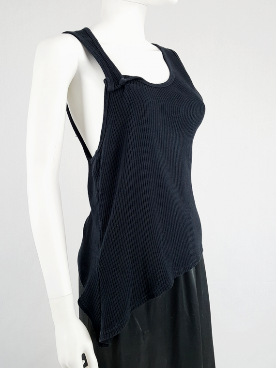 vintage Maison Martin Margiela black asymmetric stretched out top fall 2006 100630
