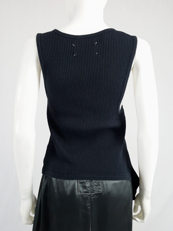 vintage Maison Martin Margiela black asymmetric stretched out top fall 2006 100903