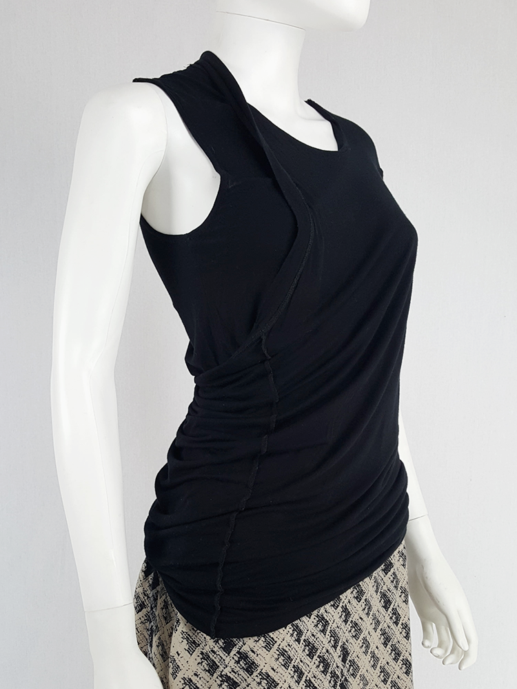 Maison Martin Margiela black dress double folded as top — spring 2003 ...