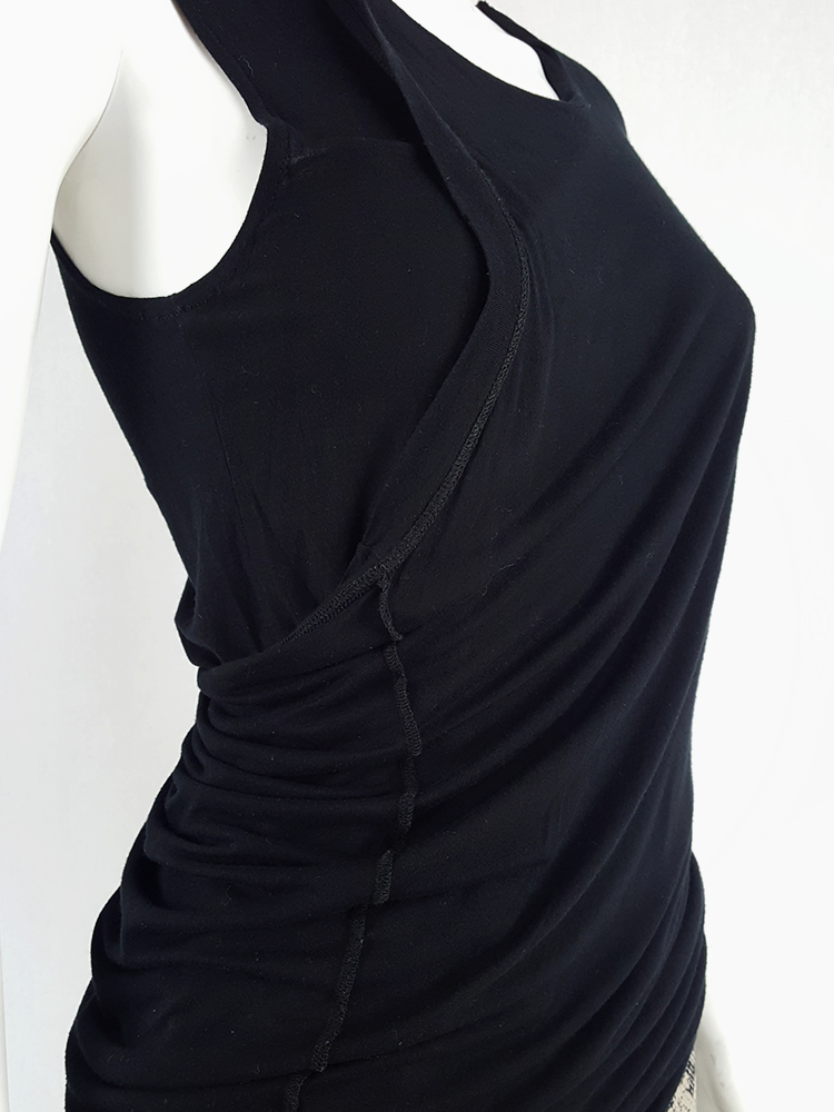 Maison Martin Margiela black dress double folded as top — spring 2003 ...