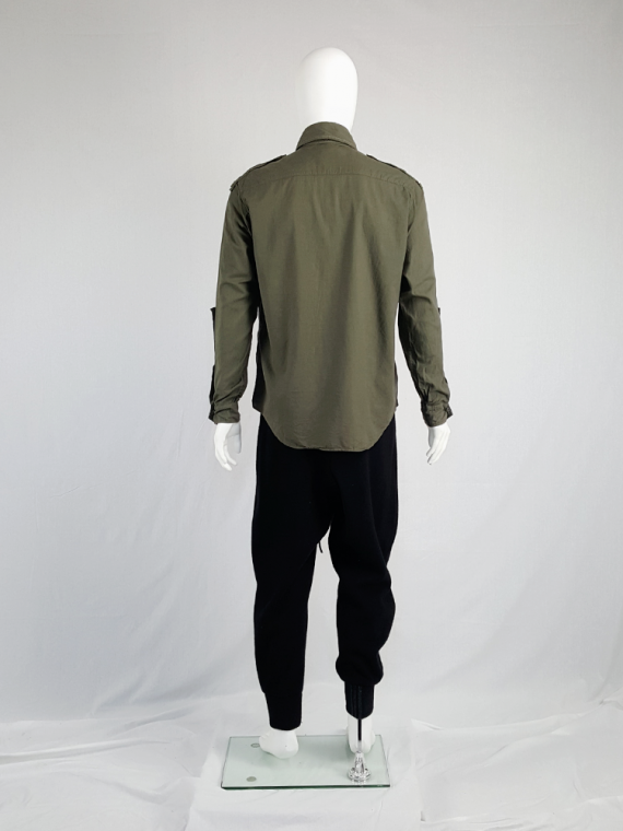 vintage Ys for men Yohji Yamamoto green shirt with detachable collar 125305