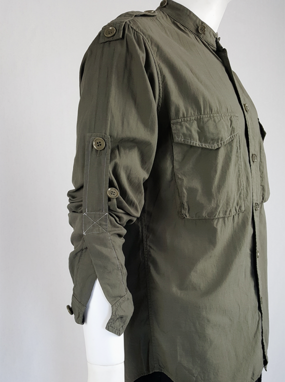 vintage Ys for men Yohji Yamamoto green shirt with detachable collar 125909