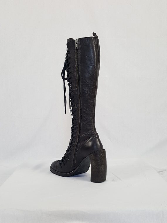 vintage Ann Demeulemeester brown triple lace boots fall 2008120526
