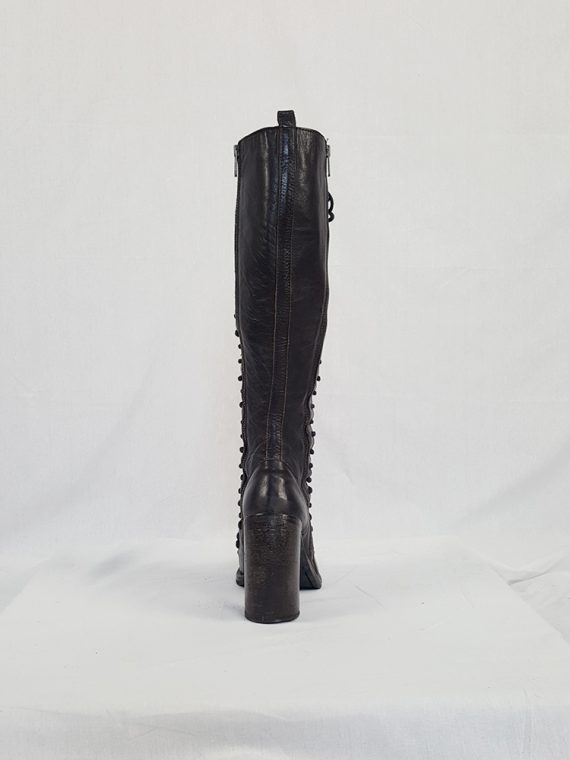 vintage Ann Demeulemeester brown triple lace boots fall 2008120541(0)