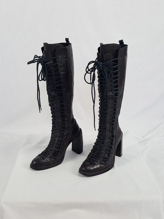 vintage Ann Demeulemeester brown triple lace boots fall 2008120830(0)