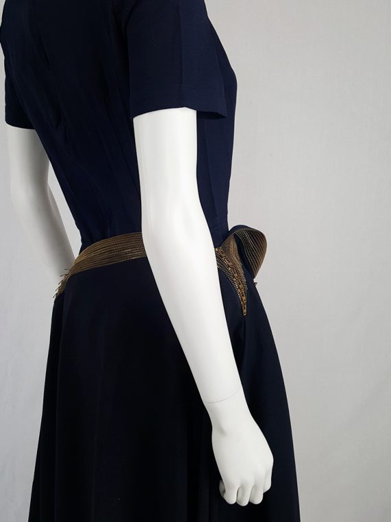 vintage Junya Watanabe blue asymmetric skirt with multi zipper waist spring 2005 111711