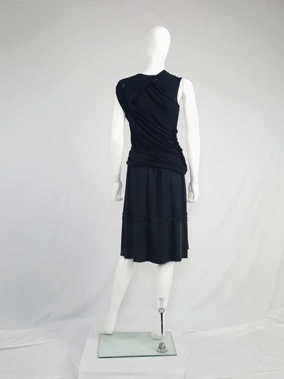 vintage Maison Martin Margiela black deconstructed skirt in furniture lining spring 2004 18485
