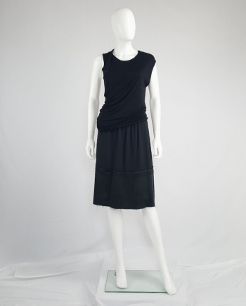 Maison Martin Margiela black deconstructed skirt in furniture lining — spring 2004