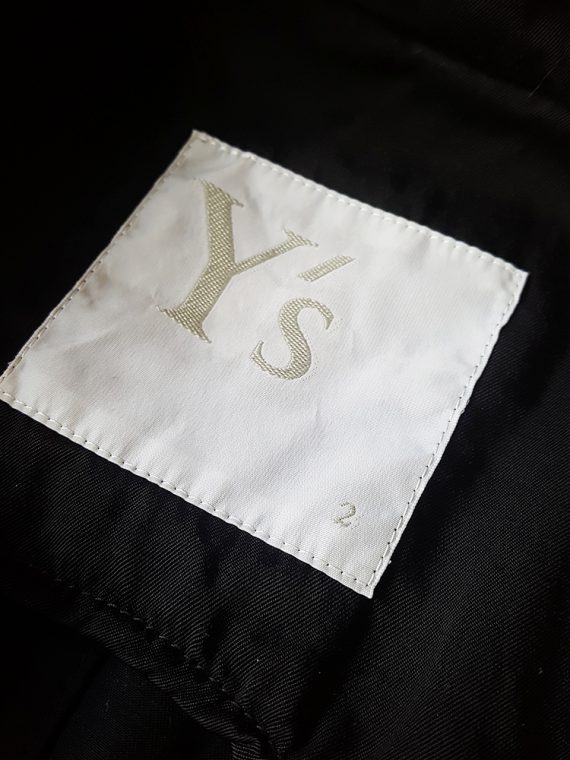 vintage Ys Yohji Yamamoto black long vest with lace trimmings 114258