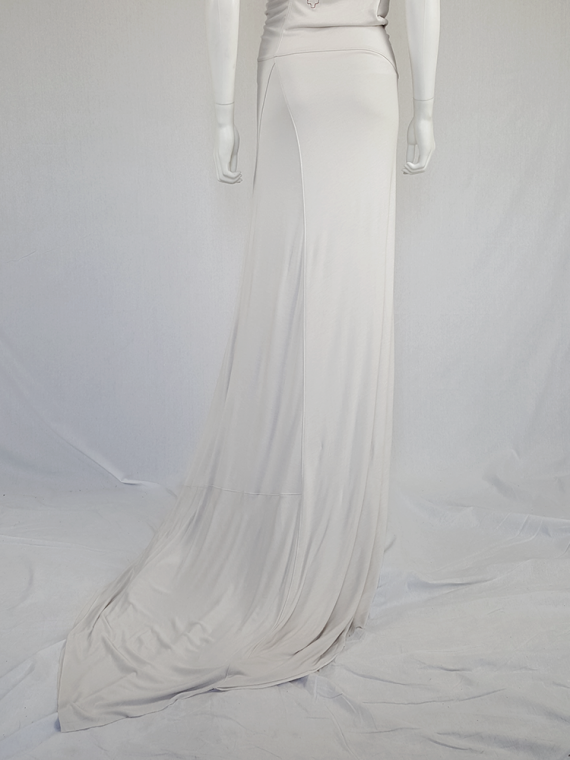 vintage AF Vandevorst white maxi dress with asymmetric open back spring 2011 115109