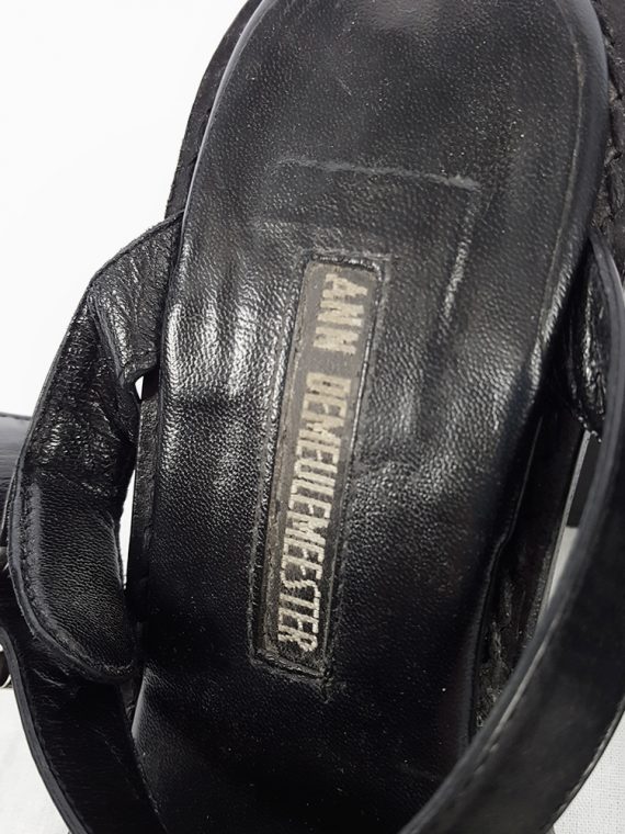 vintage Ann Demeulemeester black crossed buckle sandals spring 2003 size 37 5143