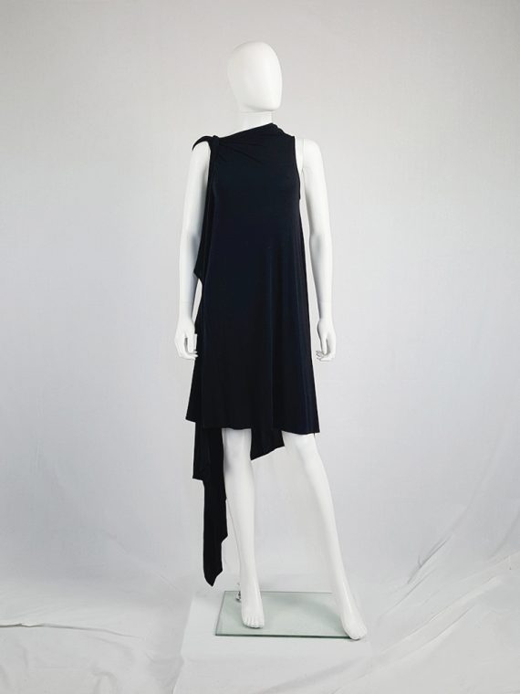 vintage Ann Demeulemeester black triple wrapped dress with 5 armholes spring 1998 091130