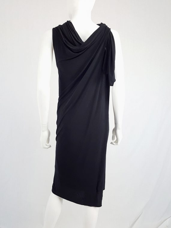 vintage Ann Demeulemeester black triple wrapped dress with 5 armholes spring 1998 092005
