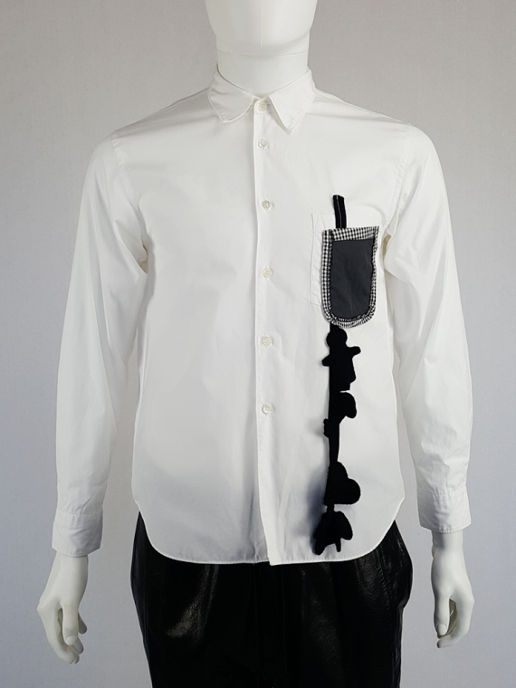 vintage Comme des Garcons Homme Plus white shirt with hanging dolls spring 2010 120037(0)