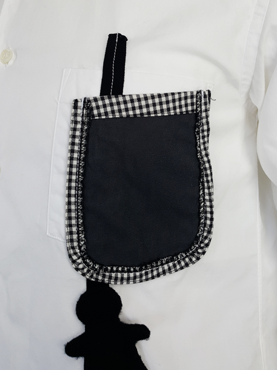 vintage Comme des Garcons Homme Plus white shirt with hanging dolls spring 2010 120047