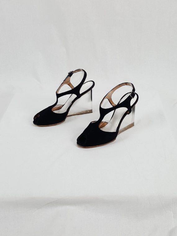 vintage Maison Martin Margiela black sandals with clear heels spring 2007 194543