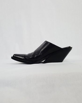 Ann Demeulemeester black mules with slanted heel — spring 2001
