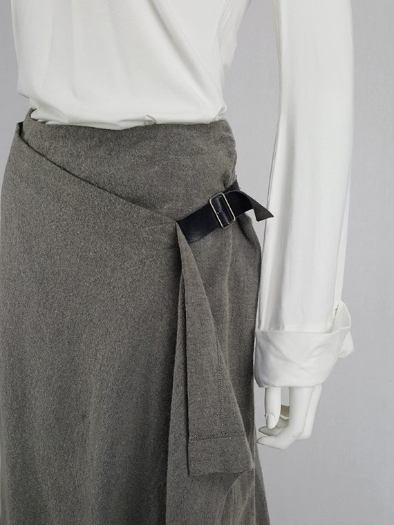 vintage Comme des Garcons tricot grey wrap skirt with belt AD 1992 111924